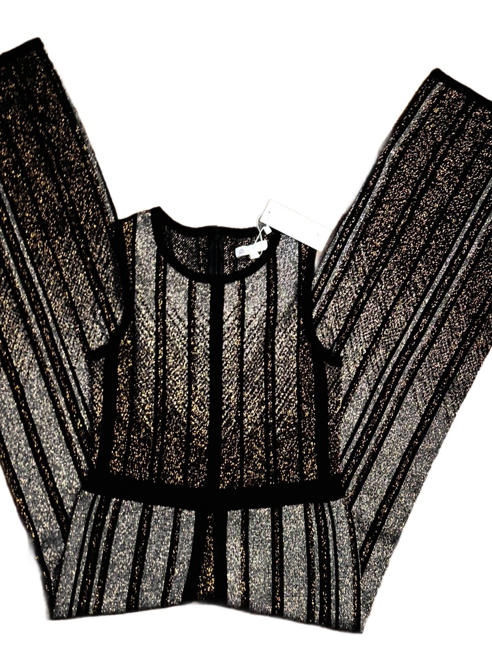 GB Girls ~ Teens Large ~ Black W/ Silver & Gold Metallic Thread Jumpsuit ~ New